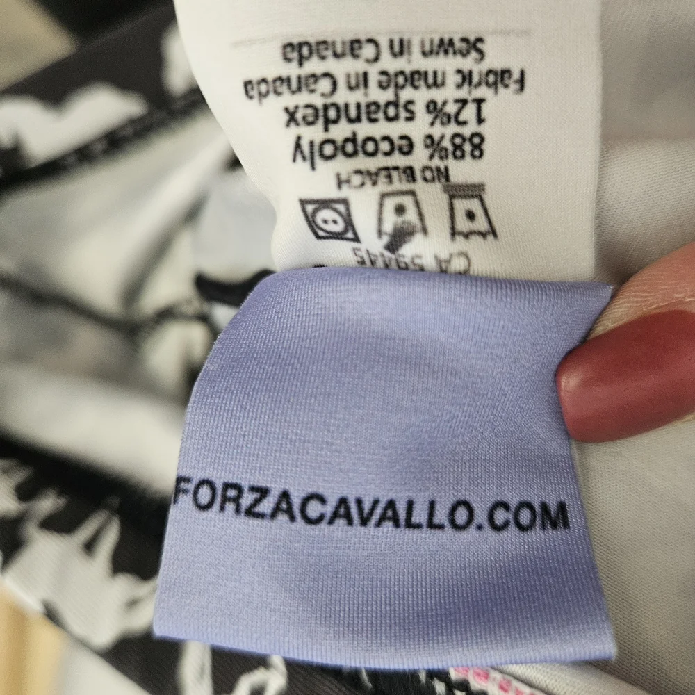 Forza Cavallo Kids Eco-Poly Leggings Monochrome‎ Equestrian Print Size 6/8